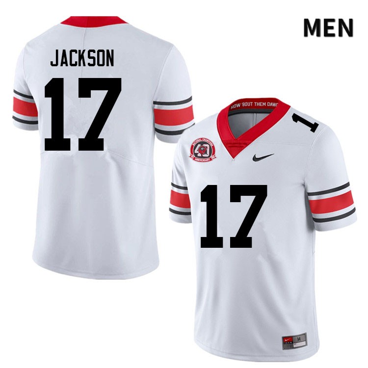 Georgia Bulldogs Men's Dan Jackson #17 White 1980 National Champions 40th Anniversary Stitched College UGA Football Jersey 23TZ018HC